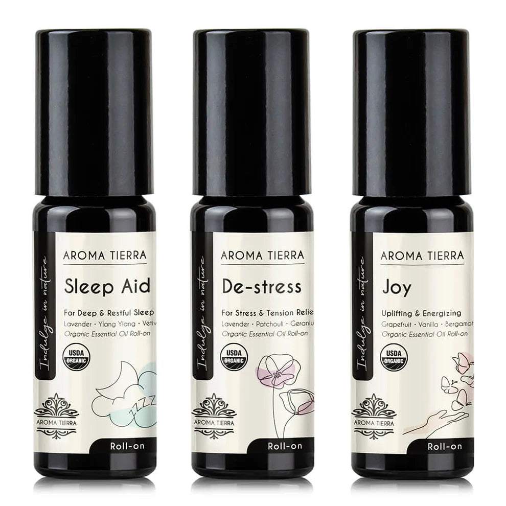 Pamper 3 Roll-on Set - For Sleep, Stress Relief & Joy